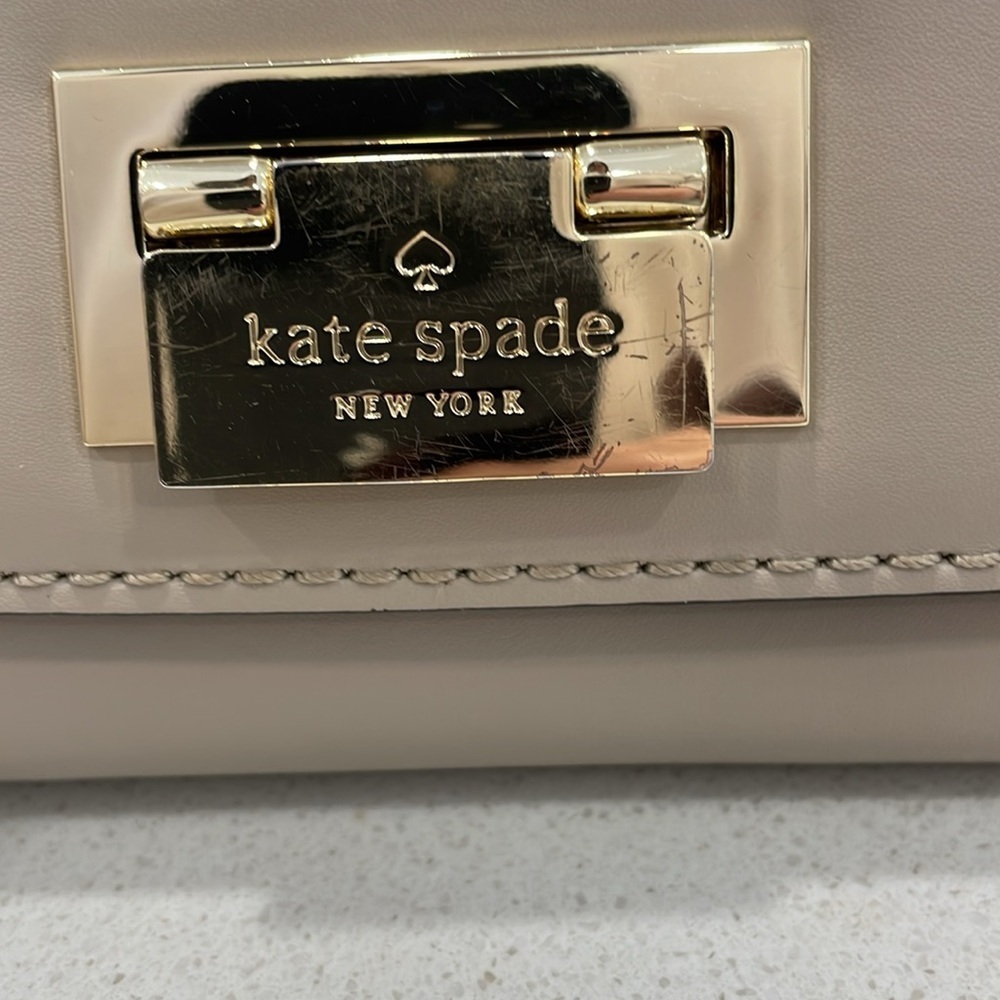 Kate Spade Shoulder/Crossbody Taupe Leather Flap Bag - Picture 5 of 15